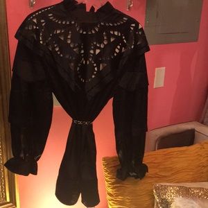 Black Satin Blouse